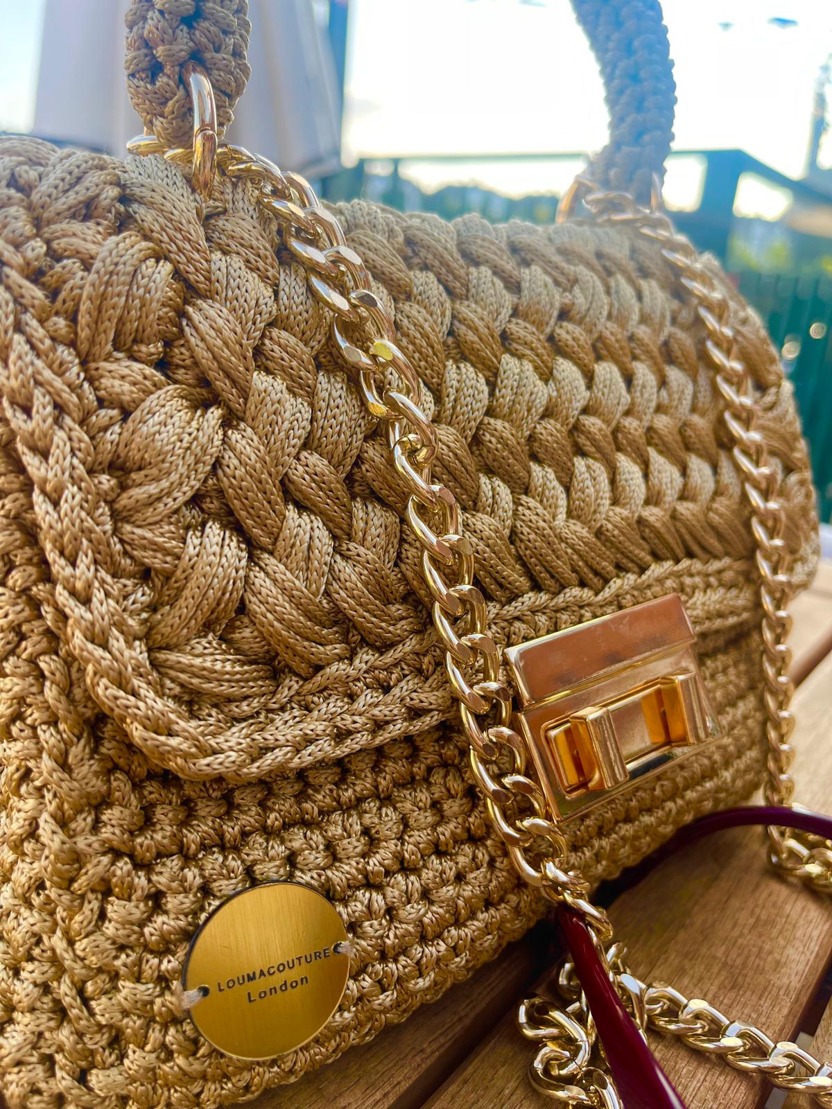 Designer crochet handbag