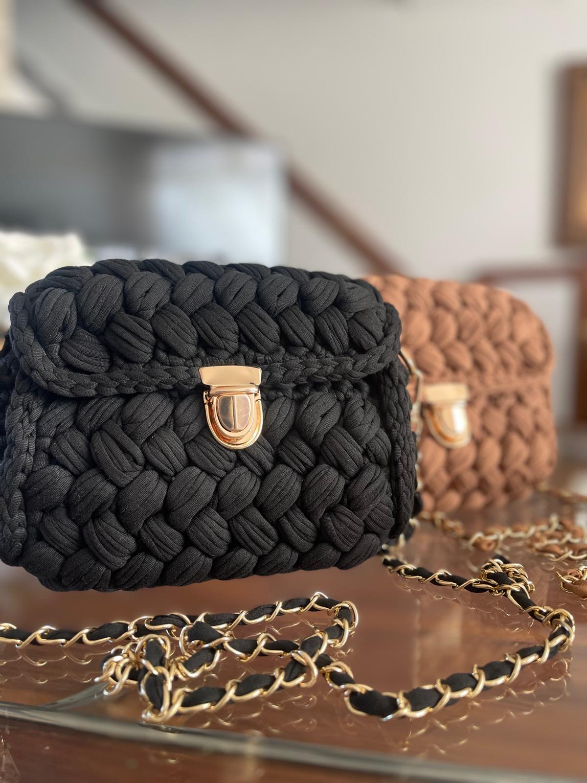 Designer crochet handbag