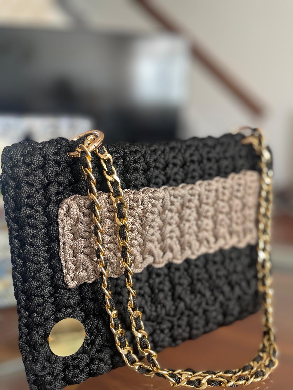 Designer crochet handbag