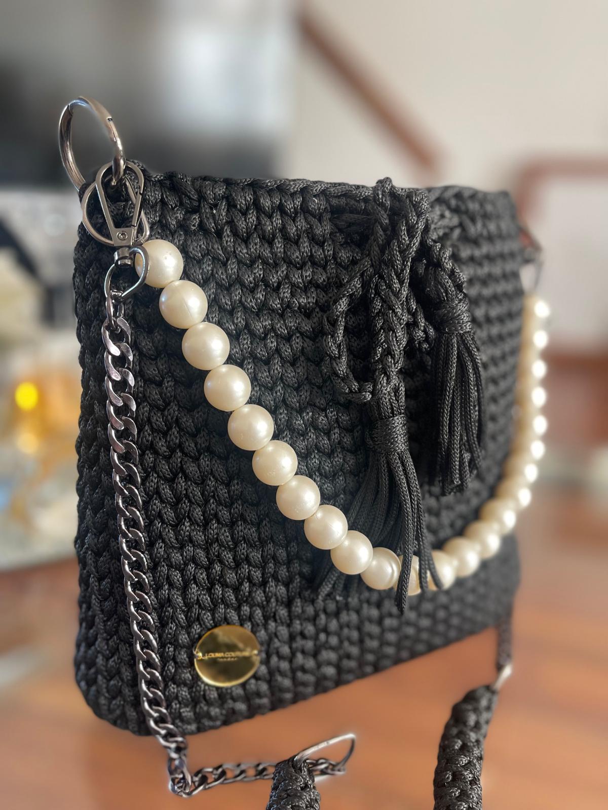 Designer crochet handbag