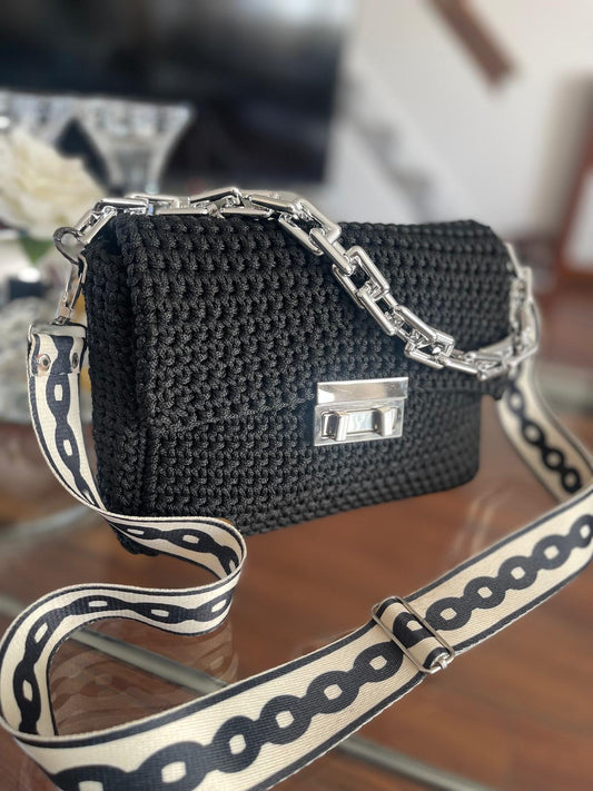 Designer crochet handbag